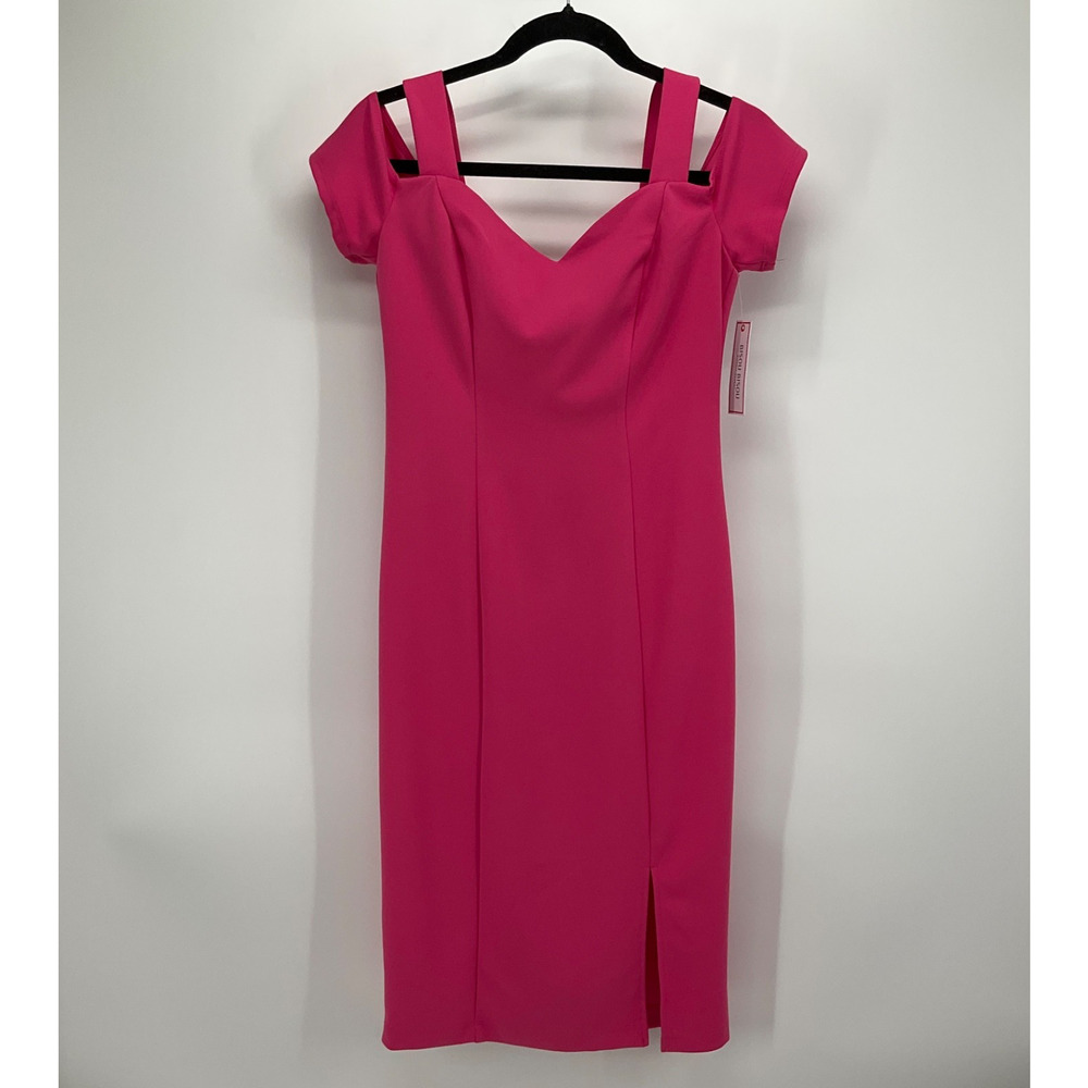 Bisou Bisou Michele Bohbot Sweetheart Cold Shoulder Dress 8 Pink Barbiecore Glam